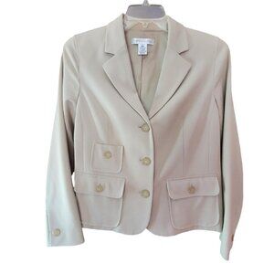 Pursuits, LTD Women’s Tan 3-Button Closure & 3-Pocket Blazer Size 10
